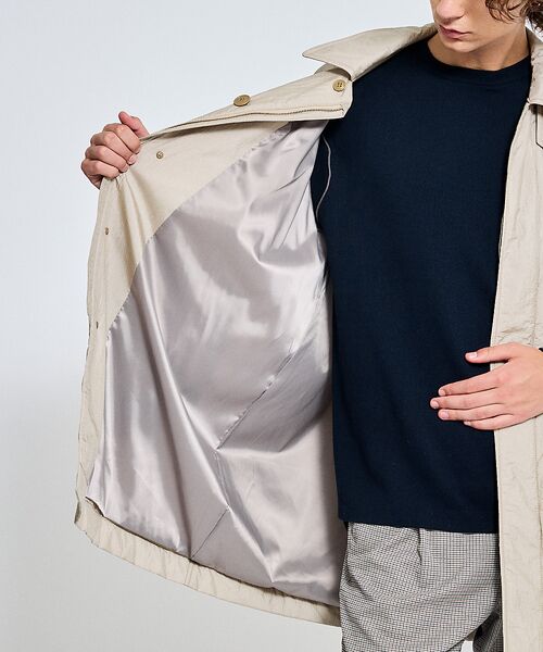 ABAHOUSE / アバハウス ステンカラーコート | ワッシャーナイロン 中綿パデットコート / Padded Half Coat / | 詳細11