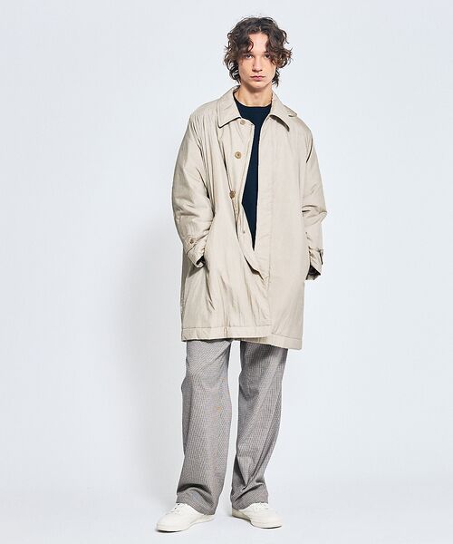 ABAHOUSE / アバハウス ステンカラーコート | ワッシャーナイロン 中綿パデットコート / Padded Half Coat / | 詳細14