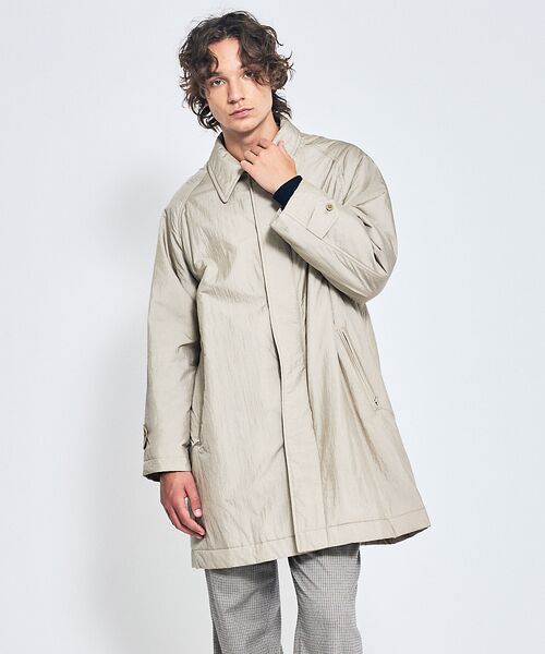 ABAHOUSE / アバハウス ステンカラーコート | ワッシャーナイロン 中綿パデットコート / Padded Half Coat / | 詳細17
