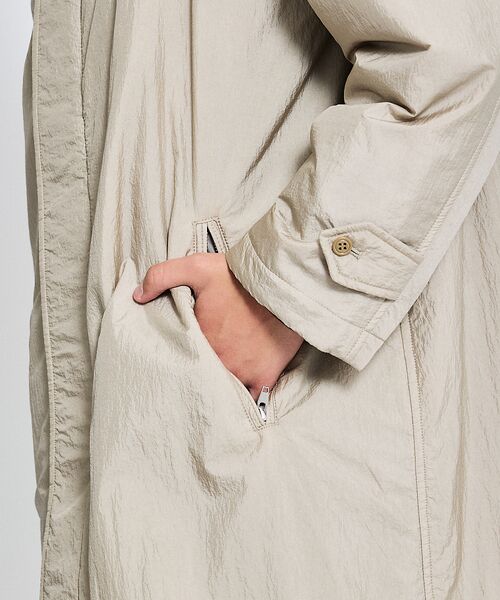 ABAHOUSE / アバハウス ステンカラーコート | ワッシャーナイロン 中綿パデットコート / Padded Half Coat / | 詳細8