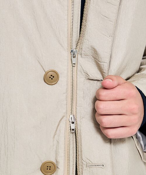 ABAHOUSE / アバハウス ステンカラーコート | ワッシャーナイロン 中綿パデットコート / Padded Half Coat / | 詳細9