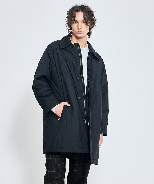 ABAHOUSE / アバハウス ステンカラーコート | ワッシャーナイロン 中綿パデットコート / Padded Half Coat / | 詳細21