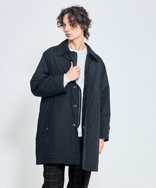 ABAHOUSE / アバハウス ステンカラーコート | ワッシャーナイロン 中綿パデットコート / Padded Half Coat / | 詳細22