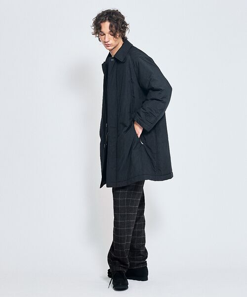ABAHOUSE / アバハウス ステンカラーコート | ワッシャーナイロン 中綿パデットコート / Padded Half Coat / | 詳細23