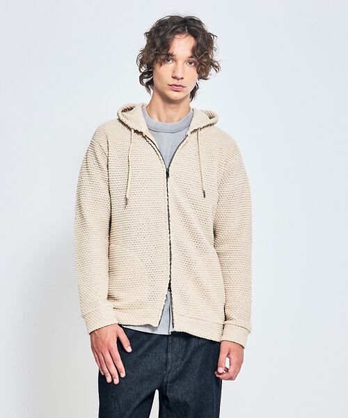 ABAHOUSE / アバハウス パーカー | シェルニット ダブルジップパーカー | 詳細2