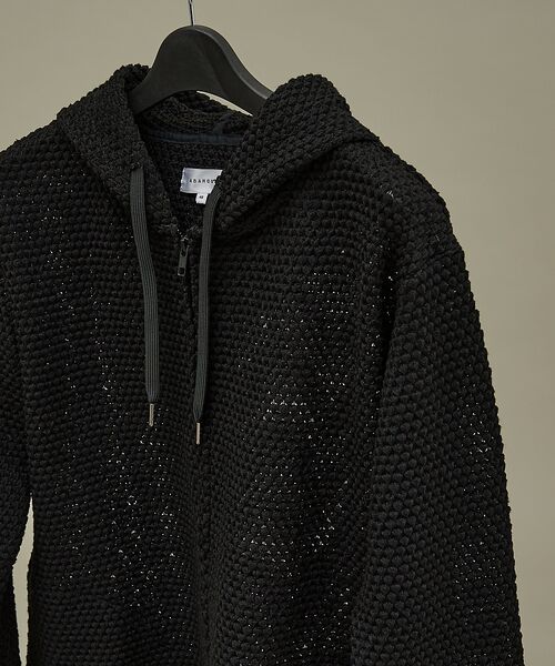 ABAHOUSE / アバハウス パーカー | シェルニット ダブルジップパーカー | 詳細15