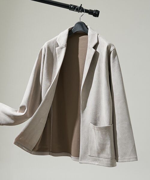 ABAHOUSE/アバハウス 【セットアップ対応】ネオスエード ジャケット カーディガン / ダンボールニット ライトグレー 46