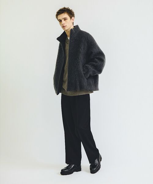 ABAHOUSE / アバハウス ブルゾン | ウール×モヘア シャギー スタンドカラーブルゾン | 詳細1