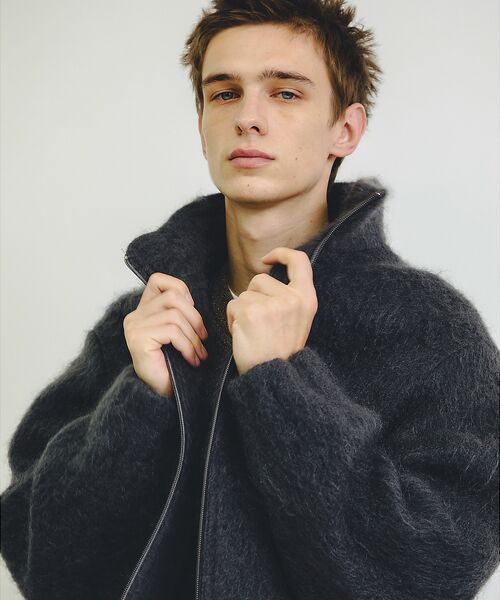 ABAHOUSE / アバハウス ブルゾン | ウール×モヘア シャギー スタンドカラーブルゾン | 詳細13