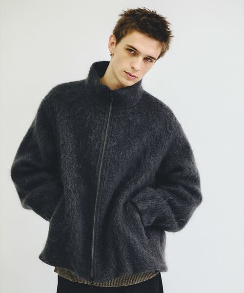 ABAHOUSE / アバハウス ブルゾン | ウール×モヘア シャギー スタンドカラーブルゾン | 詳細14