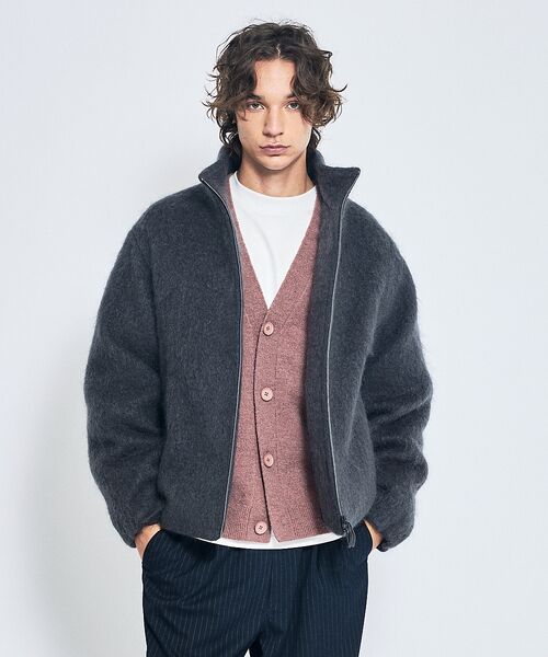 ABAHOUSE / アバハウス ブルゾン | ウール×モヘア シャギー スタンドカラーブルゾン | 詳細15