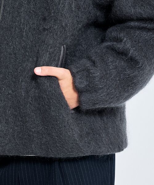 ABAHOUSE / アバハウス ブルゾン | ウール×モヘア シャギー スタンドカラーブルゾン | 詳細6