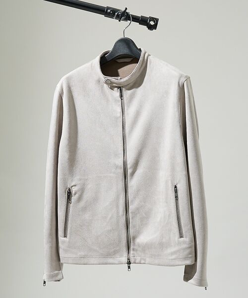 ABAHOUSE / アバハウス ブルゾン | 【セットアップ対応】ネオスエード ライダースジャケット / ダンボールニット | 詳細3