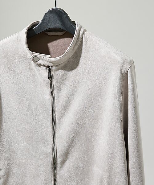 ABAHOUSE / アバハウス ブルゾン | 【セットアップ対応】ネオスエード ライダースジャケット / ダンボールニット | 詳細4