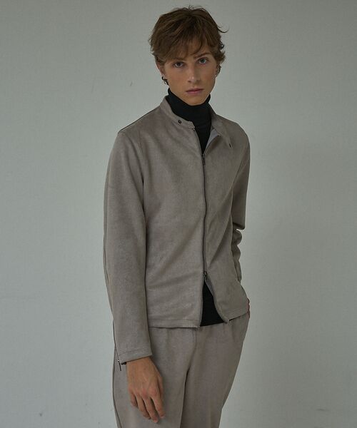 ABAHOUSE / アバハウス ブルゾン | 【セットアップ対応】ネオスエード ライダースジャケット / ダンボールニット | 詳細6