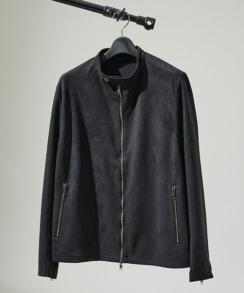 ABAHOUSE / アバハウス ブルゾン | 【セットアップ対応】ネオスエード ライダースジャケット / ダンボールニット | 詳細8