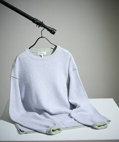 ABAHOUSE / アバハウス ニット・セーター | 【リバーシブルカラー】14Gコットン ニットスウェット / クルーネックプルオー