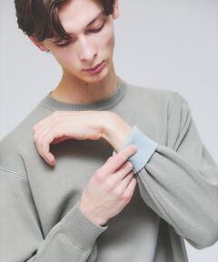 ABAHOUSE / アバハウス ニット・セーター | 【リバーシブルカラー】14Gコットン ニットスウェット / クルーネックプルオー