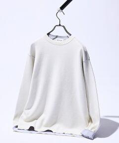 ABAHOUSE / アバハウス ニット・セーター | 【リバーシブルカラー】14Gコットン ニットスウェット / クルーネックプルオー