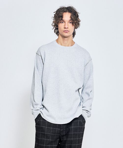 ABAHOUSE / アバハウス ニット・セーター | 【リバーシブルカラー】14Gコットン ニットスウェット / クルーネックプルオー | 詳細2