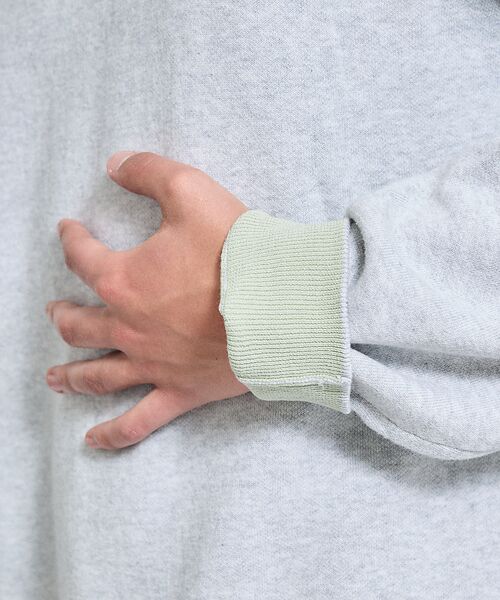 ABAHOUSE / アバハウス ニット・セーター | 【リバーシブルカラー】14Gコットン ニットスウェット / クルーネックプルオー | 詳細4