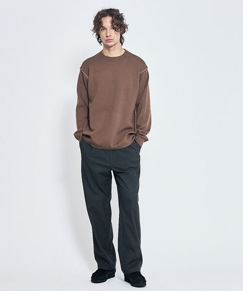 ABAHOUSE / アバハウス ニット・セーター | 【リバーシブルカラー】14Gコットン ニットスウェット / クルーネックプルオー | 詳細14