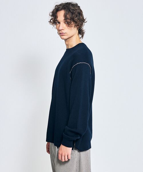 ABAHOUSE / アバハウス ニット・セーター | 【リバーシブルカラー】14Gコットン ニットスウェット / クルーネックプルオー | 詳細18