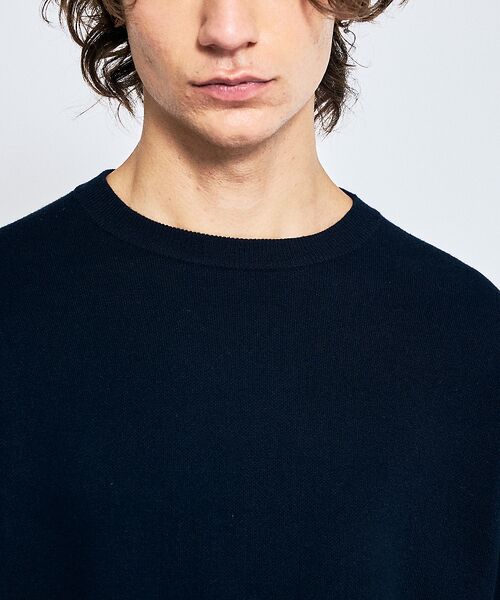 ABAHOUSE / アバハウス ニット・セーター | 【リバーシブルカラー】14Gコットン ニットスウェット / クルーネックプルオー | 詳細20