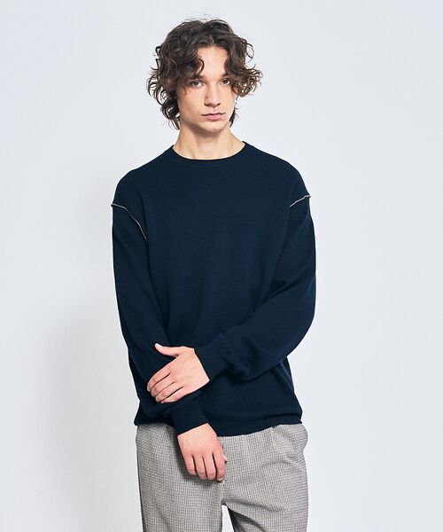 ABAHOUSE / アバハウス ニット・セーター | 【リバーシブルカラー】14Gコットン ニットスウェット / クルーネックプルオー | 詳細25