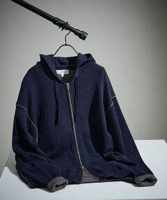 ABAHOUSE / アバハウス パーカー | 【リバーシブルカラー】14Gコットン ニット ZIPパーカー