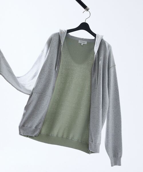 ABAHOUSE / アバハウス パーカー | 【リバーシブルカラー】14Gコットン ニット ZIPパーカー | 詳細3