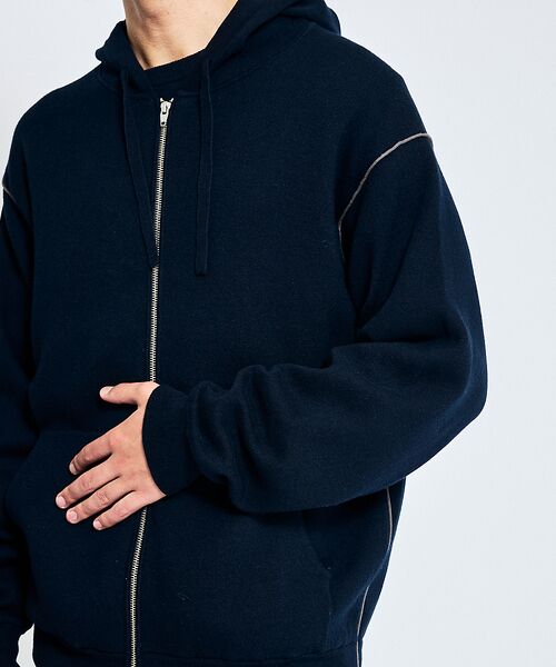 ABAHOUSE / アバハウス パーカー | 【リバーシブルカラー】14Gコットン ニット ZIPパーカー | 詳細18