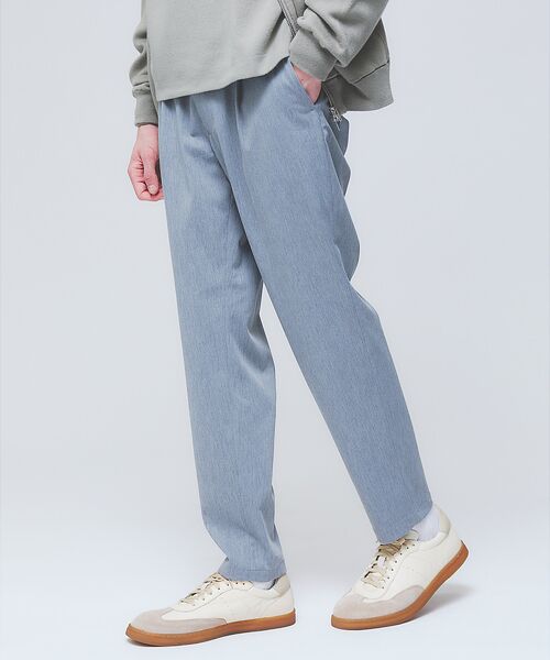 ABAHOUSE/アバハウス 【WONDER SHAPE/ワンダーシェイプ】1プリーツ スリムテーパード イー ライトグレー 44