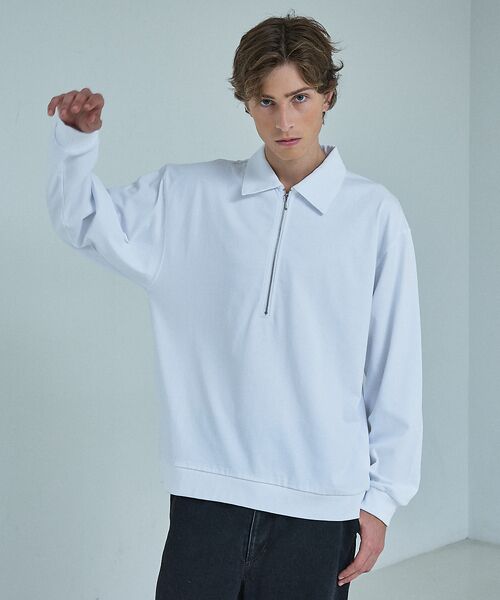 ABAHOUSE / アバハウス Tシャツ | 【ウォッシュ加工】ロング ハーフジップ プルオーバー / ロンT | 詳細4