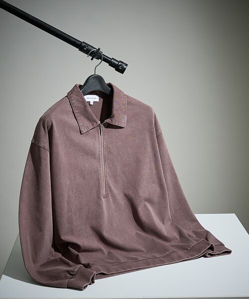 ABAHOUSE / アバハウス Tシャツ | 【ウォッシュ加工】ロング ハーフジップ プルオーバー / ロンT | 詳細9