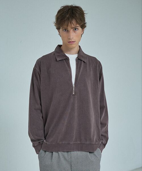 ABAHOUSE / アバハウス Tシャツ | 【ウォッシュ加工】ロング ハーフジップ プルオーバー / ロンT | 詳細11