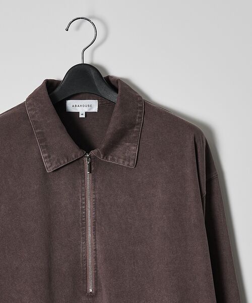 ABAHOUSE/アバハウス 【ウォッシュ加工】ロングハーフジップ プルオーバー / ジップポロ / 長袖Tシ ボルドー 46 ABAHOUSE/アバハウス 【ウォッシュ加工】ロングハーフジップ プルオーバー / ジップポロ / 長袖Tシ ボルドー 46