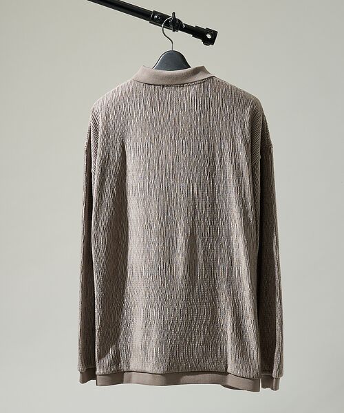 ABAHOUSE / アバハウス ポロシャツ | ベロアプリーツ ニットポロシャツ / オーバーサイズ | 詳細2