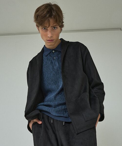 ABAHOUSE / アバハウス ポロシャツ | ベロアプリーツ ニットポロシャツ / オーバーサイズ | 詳細19