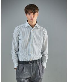 ABAHOUSE / アバハウス シャツ・ブラウス | 【ON/OFF兼用】360°ストレッチ ロンドンストライプ ワイドカラーシャツ