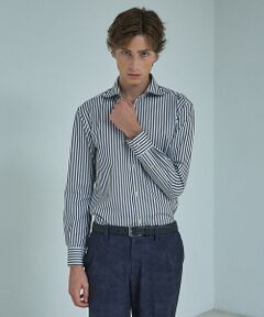 ABAHOUSE / アバハウス シャツ・ブラウス | 【ON/OFF兼用】360°ストレッチ ロンドンストライプ ワイドカラーシャツ