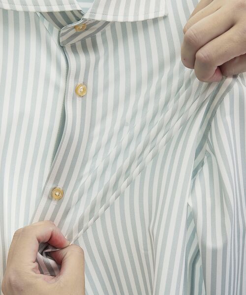 ABAHOUSE / アバハウス シャツ・ブラウス | 【ON/OFF兼用】360°ストレッチ ロンドンストライプ ワイドカラーシャツ | 詳細7