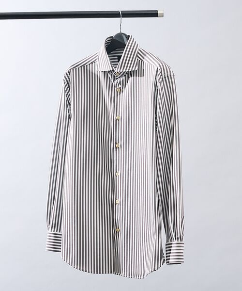 ABAHOUSE/アバハウス 【ON/OFF兼用】360°ストレッチ ロンドンストライプ ワイドカラーシャツ ブラウン系その他1 46 ABAHOUSE/アバハウス 【ON/OFF兼用】360°ストレッチ ロンドンストライプ ワイドカラーシャツ ブラウン系その他1 46