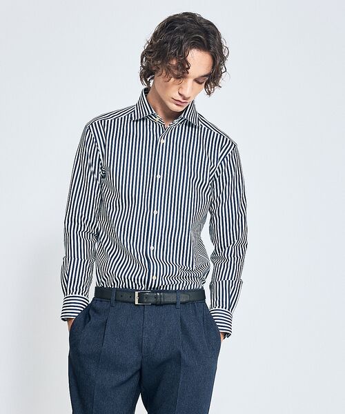 ABAHOUSE / アバハウス シャツ・ブラウス | 【ON/OFF兼用】360°ストレッチ ロンドンストライプ ワイドカラーシャツ | 詳細20