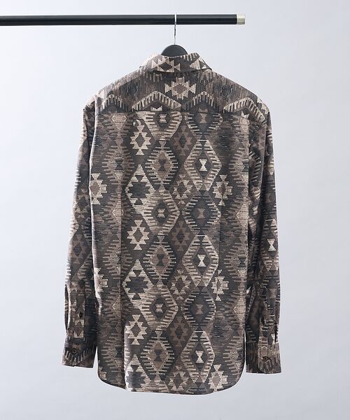 ABAHOUSE / アバハウス シャツ・ブラウス | 360°ストレッチ ゴブラン柄 ジャージーシャツ / 総柄シャツ | 詳細2