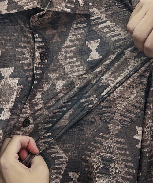 ABAHOUSE / アバハウス シャツ・ブラウス | 360°ストレッチ ゴブラン柄 ジャージーシャツ / 総柄シャツ | 詳細7