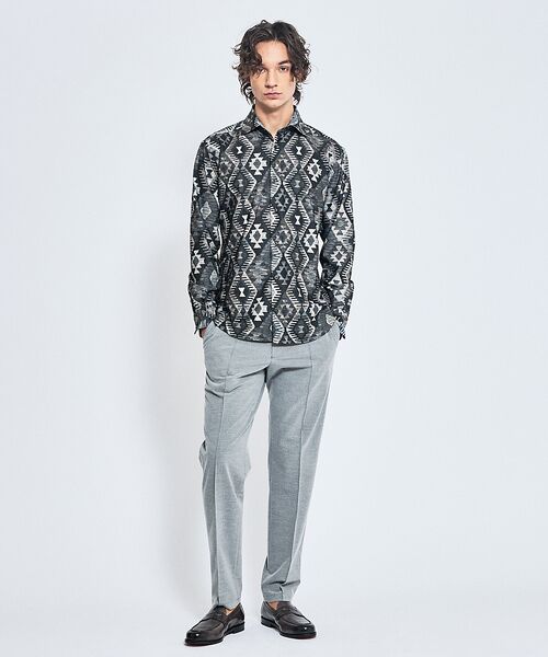 ABAHOUSE / アバハウス シャツ・ブラウス | 360°ストレッチ ゴブラン柄 ジャージーシャツ / 総柄シャツ | 詳細8