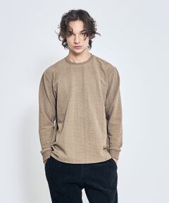 ABAHOUSE / アバハウス Tシャツ | アイレットベロア　クルーネック長袖Tシャツ