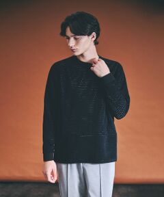 ABAHOUSE / アバハウス Tシャツ | アイレットベロア　クルーネック長袖Tシャツ