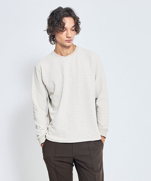 ABAHOUSE / アバハウス Tシャツ | アイレットベロア クルーネック長袖Tシャツ | 詳細2